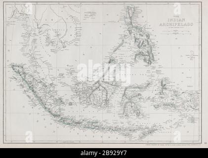 INDISCHE INSELGRUPPE. Ostindien Sarawak Königreich Philippinen. WELLER Karte von 1868 Stockfoto