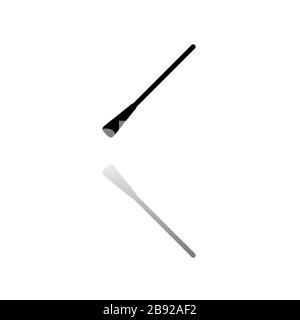Paddel. Schwarzes Symbol auf weißem Hintergrund. Einfache Abbildung. Symbol "Flacher Vektor". Spiegelreflexionsschatten. Kann in Logo, Web, Mobile und UI UX verwendet werden Stock Vektor