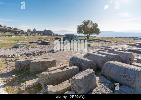 Die Ruinen der antiken Stadt Bergama in der Türkei. Stockfoto