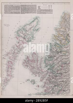 NORTH WEST SCHOTTLAND. Hebrides Highlands Coast. Skye Lewis Uist. WELLER Karte von 1868 Stockfoto