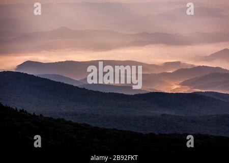 Blick vom Grandfather Mountain in North Carolina Stockfoto
