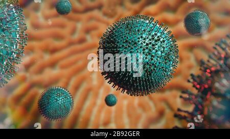 Coronavirus-Pandemie, Covid-19-Virus-Infektion Stockfoto