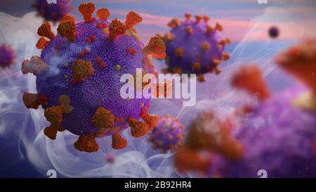 Coronavirus Pandemie, Covid-19-Ausbruch, das gesundheitsbedrohende Virus Stockfoto