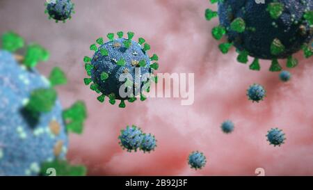 Coronavirus Pandemie, Covid-19-Ausbruch, das gesundheitsbedrohende Virus Stockfoto