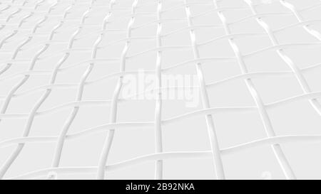 3D-Rendering eines Netzgitters, gewebtes Raster, isoliert, sogar im Hintergrund Stockfoto