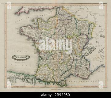 Frankreich in Provinzen. Vorrevolutionäres Frankreich. LIZARS-Karte von der Antike von 1842 Stockfoto