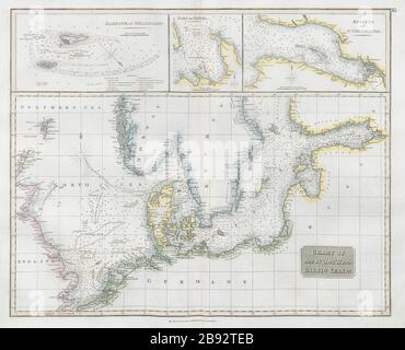 "Nord- Und Ostsee". Helgoland Tallinn Sankt Petersburg. THOMSON 1830 Karte Stockfoto