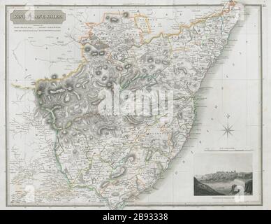 Kincardineshire. Dunnotar Castle. Stonehaven Aberdeen Banchory. THOMSON, Karte von 182 Stockfoto