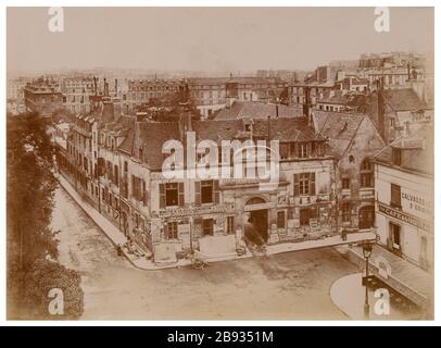 Allgemeiner Blick auf das alte Krankenhaus/Pitié August 1912. Allgemeine Ansicht des alten Krankenhauses der Barmherzigkeit im August 1912, 5. Bezirk, Paris Vue générale de l'ancien hôpital de la Pitié en août 1912. Paris (Ve arr. ). Photographie anonyme. Aristoteles. Paris, musée Carnavalet. Stockfoto