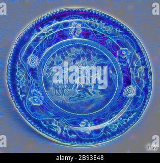 Don Quixote von Sancho Panza Platte, 19. Jahrhundert, glasierte Steingut mit Transferdruck, Höhe x Durchmesser: 13 / 16 x 6 3/4 Zoll. (2,1 x 17,1 cm), von Gibon neu vorgestellt, Design von warmem, fröhlichem Leuchten von Helligkeit und Lichtstrahlen. Klassische Kunst mit moderner Note neu erfunden. Fotografie, inspiriert vom Futurismus, die dynamische Energie moderner Technologie, Bewegung, Geschwindigkeit und Kultur revolutionieren. Stockfoto