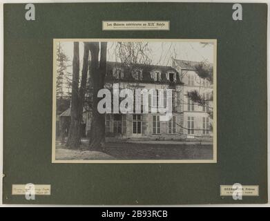 Frühere Häuser im neunzehnten Jahrhundert / im Departement seine außerhalb der Befestigungen / Vitry. / Haus, 13 rue Oncy. Vor dem Park. Vue de la façade de la maison 13 rue d'Oncy, Vitry. "Les maisons antérieures au XIXème siècle / situées dans le département de la seine en dehors des Befestigungsanlagen / Vitry. / Maison, 13 rue d'Oncy. façade sur le parc'. 1907-03-30. Photographie de Séeberger Frères. 1907-03-30. Paris, musée Carnavalet. Stockfoto