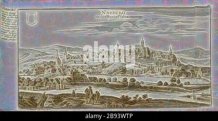 Nabburg im oberen Pfaltz, Nabburg in Bayern, unterzeichnet: G. Bodenehr fec. et Exc., a., v, Plate 111, nach S. 51, Gabriel Bodenehr, d. Ä (fec. et exc.), 1710, Gabriel Bodenehr: Europens Pracht und Macht in 200 Kupfer-Stücken: worinnen nicht nur allein sterben berühmtest und Ansehnlichste, sondern auch andere Stätte, Festungen, Schlösser, Klöster, Pässe, Residentien, Palläste, Wasserfälle dises volckreichen Welttheils vermittelst Anmuthiger und eigentlicher Prospecte, Sambt Sonthofen geographischer Beschreibung zu Nuzen u Sonderm. Gemüth vergnügender Ergözung vorgestellet werden. Augspurg: [Selbstver Stockfoto