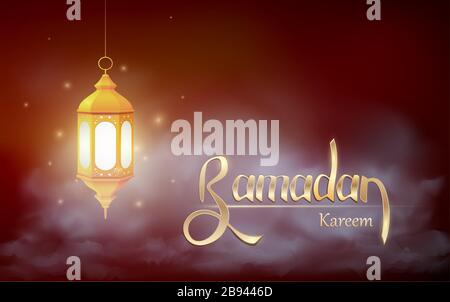 Grußhintergrund des heiligen Monats Ramadan Kareem. Vektorgrafiken. Stock Vektor