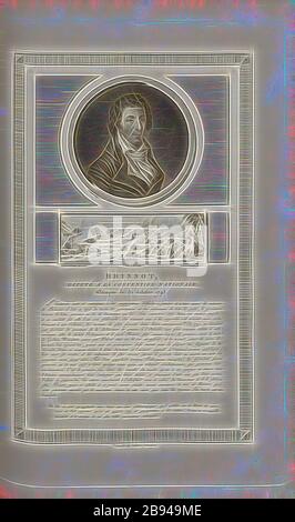 Brissot, Mitglied der Nationalversammlung, enthauptet am 31. Oktober 1793, Porträt von Jacques-Pierre Brissot de Warville und Cap-Haïtien während der haitianischen Revolution, signiert: Levachez sculp, Duplessi-Bertaux Inv. Et del, Duplessi-Bertaux aqua forti, Abb. 26, S. 12 (Acte constitutionnel), Levachez, Charles François Gabriel (sc.), Duplessi Bertaux, Jean (Inv. Et del., aqua forti), Collection complète des tableaux historiques de la Révolution française en trois Bände [...]. Bd. 3. A Paris: chez Auber, Editeur, et seul Propriétaire: De l'Imprimerie de Pierre Didot l'aîné, an XI de la RépubCentre Stockfoto