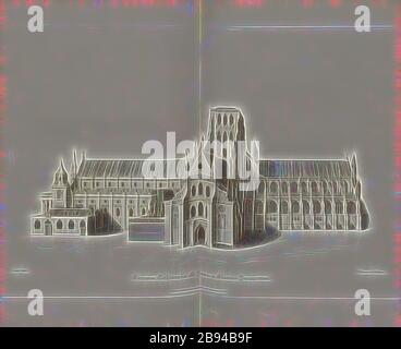 Die Kathedrale St. Paul Kirche von Mittag Aussicht, Old St Paul's Cathedral in London, signiert: Nach Hollar, graviert von W. Find, Published by Lackington & Co. And Longman & Co., Pl. XXXVI, nach S. 108, Hollar, Wenzel (Zeichnung), Finden, W. (Gravur), Lackington & Co (publ.), Longman & Co. (Publ.), William Dugdale, Henry Ellis: Die Geschichte der Saint Paul's Cathedral in London, von ihrer Gründung: Extrahiert aus Originalchartern, Aufzeichnungen, leiger-Bücher und andere Handschriften. London: Gedruckt für Lackington, Hughes, Harding, Mavor und Jones, und Longman, Hurst, Rees, Orme und Brown, 1818, Stockfoto