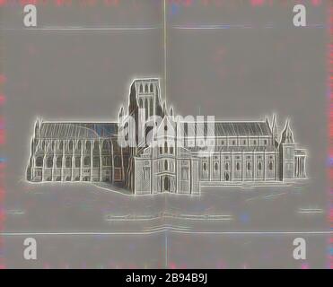 Cathedral of St. Paul North Prospect, Old St Paul's Cathedral in London, signiert: Nach Hollar, gestochen von W. Find, Published by Lackington & Co. And Longman & Co., Pl. XXXVII, nach S. 108, Hollar, Wenzel (Zeichnung), Finden, W. (Gravur), Lackington & Co (publ.), Longman & Co. (Publ.), William Dugdale, Henry Ellis: Die Geschichte der St. Paul's Cathedral in London, von ihrer Gründung: Extrahiert aus Originalchartern, Aufzeichnungen, leiger-Bücher und andere Handschriften. London: Gedruckt für Lackington, Hughes, Harding, Mavor und Jones, und Longman, Hurst, Rees, Orme und Brown, 1818, Reimagined by Stockfoto