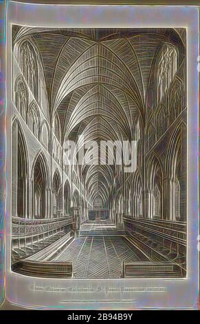 Chor der Kathedrale von St. die Innenansicht Paul, Chor der alten St Paul's Cathedral in London, signiert: Nach Hollar, graviert von W. Find, Published by Lackington & Co. And Longman & Co., Pl. XLIII, AT S. 108, Hollar, Wenzel (Zeichnung), Finden, W. (Gravur), Lackington & Co (publ.), Longman & Co. (Publ.), William Dugdale, Henry Ellis: Die Geschichte der Saint Paul's Cathedral in London, von ihrer Gründung: Extrahiert aus Originalchartern, Aufzeichnungen, leiger-Bücher und anderen Handschriften. London: Gedruckt für Lackington, Hughes, Harding, Mavor und Jones sowie Longman, Hurst, Rees, Orme und B Stockfoto