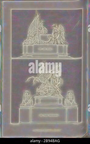 Sir Ralph Abercromby und Sir John Moore, Monumente für Sir Ralph Abercromby und Generalleutnant Sir John Moore, signiert: Gezeichnet von H. Corbould, gestochen von C. Heath, Published by Lackington & Co. And Longman & Co., Pl. LV, AT S. 204, Corbould, H. (Zeichnung), Heath, C. (Gravur), Lackington & Co. (Publ.), Longman & Co. (Publ.), William Dugdale, Henry Ellis: Die Geschichte der Saint Paul's Cathedral in London, von ihrer Gründung: Extrahiert aus Originalchartern, Aufzeichnungen, leiger-Büchern und anderen Handschriften. London: Gedruckt für Lackington, Hughes, Harding, Mavor und Jones sowie Longman, Hurst, R Stockfoto
