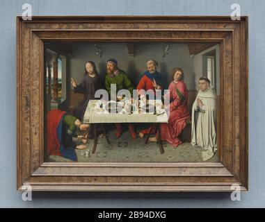 Gemälde „Christus im Haus des Simon“ des altniederländischen Renaissance-Malers Dieric Bouts / Dirk Bouts (1460) in der Berliner Gemäldegalerie in Berlin. Stockfoto