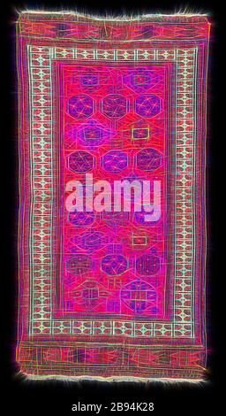 Rug, Baluchi People, 1850-1875, Wolle, 94,0 x 175,3 cm, Textil und Fashion Arts, von Gibon neu vorgestellt, Design von warmem, fröhlichem Glanz von Helligkeit und Lichtstrahlen. Klassische Kunst mit moderner Note neu erfunden. Fotografie, inspiriert vom Futurismus, die dynamische Energie moderner Technologie, Bewegung, Geschwindigkeit und Kultur revolutionieren. Stockfoto