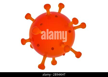 Computer modellierte abstrakte medizinische Illustration des neuartigen Coronavirus 2019-nCoV Covid-19. Konzept Zum Schutz Vor Virus-Pandemie. Mikrobiologie Nahaufnahme von Scen Stockfoto