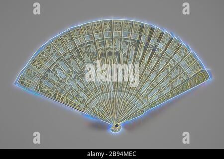 Fan, Elfenbein, Stoff, 12-9/16 x 7-1/4 x 1 Zoll, Asian Art, von Gibon neu vorgestellt, Design von warmem, fröhlichem Leuchten von Helligkeit und Lichtstrahlen. Klassische Kunst mit moderner Note neu erfunden. Fotografie, inspiriert vom Futurismus, die dynamische Energie moderner Technologie, Bewegung, Geschwindigkeit und Kultur revolutionieren. Stockfoto