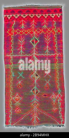 Rug, Berber Peoples, 1920er oder 1930er Jahre, Wolle, 309,9 x 152,4 cm, Textil und Fashion Arts, von Gibon neu vorgestellt, Design von warmem, fröhlichem Glanz von Helligkeit und Lichtstrahlen. Klassische Kunst mit moderner Note neu erfunden. Fotografie, inspiriert vom Futurismus, die dynamische Energie moderner Technologie, Bewegung, Geschwindigkeit und Kultur revolutionieren. Stockfoto