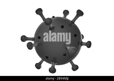 Computer modellierte abstrakte medizinische Illustration des neuartigen Coronavirus 2019-nCoV Covid-19. Konzept Zum Schutz Vor Virus-Pandemie. Mikrobiologie Nahaufnahme von Scen Stockfoto