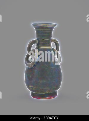 Vase, Yuan-Dynastie, Yuan-Dynastie, 1275-1399, glasiertes Porzellan, 6-1/8 x 3-1/4 x 3-1/4 in., Asian Art, von Gibon reimaginiert, Design von warmem fröhlichem Leuchten von Helligkeit und Lichtstrahlen. Klassische Kunst mit moderner Note neu erfunden. Fotografie, inspiriert vom Futurismus, die dynamische Energie moderner Technologie, Bewegung, Geschwindigkeit und Kultur revolutionieren. Stockfoto