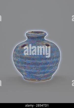 Glas, blaugraue Glasur, 2-3/16 h, Asian Art, von Gibon neu vorgestellt, Design von warmem, fröhlichem Leuchten von Helligkeit und Lichtstrahlen. Klassische Kunst mit moderner Note neu erfunden. Fotografie, inspiriert vom Futurismus, die dynamische Energie moderner Technologie, Bewegung, Geschwindigkeit und Kultur revolutionieren. Stockfoto