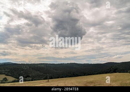 Smolnik am Fluss Oslawa im Bieszczady-Gebirge in Polen Stockfoto