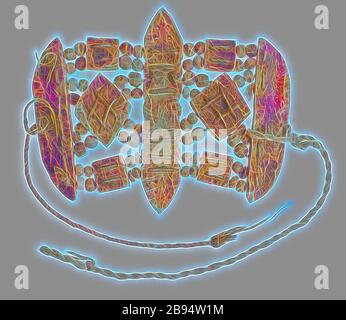 Buddhistischer zeremonieller Armstoff, 1800 s, Knochen, Baumwolle, 4-1/2 x 5-1/2 in., Nepalesen, Bhutaner, Asian Art, von Gibon neu vorgestellt, Design von warmem, fröhlichem Leuchten von Helligkeit und Lichtstrahlen. Klassische Kunst mit moderner Note neu erfunden. Fotografie, inspiriert vom Futurismus, die dynamische Energie moderner Technologie, Bewegung, Geschwindigkeit und Kultur revolutionieren. Stockfoto