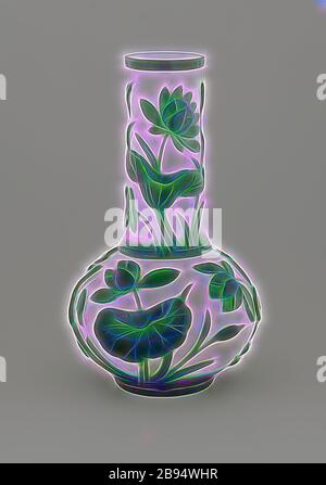 Vase, Pekingglas, 8-5/8 x 4-1/2 (Durchm.) Zoll, von Gibon neu vorgestellt, Design von warmem, fröhlichem Leuchten von Helligkeit und Lichtstrahlen. Klassische Kunst mit moderner Note neu erfunden. Fotografie, inspiriert vom Futurismus, die dynamische Energie moderner Technologie, Bewegung, Geschwindigkeit und Kultur revolutionieren. Stockfoto