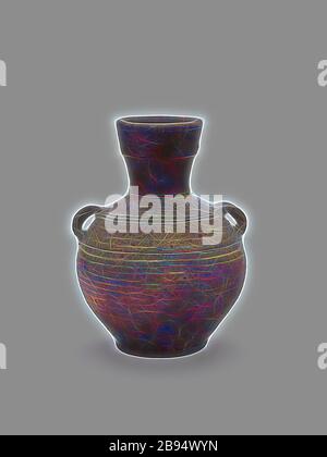 Vase, unbekannt, Östliche Han-Dynastie, 100 Jahre, olivgrüne Glasur, 7-11/16 x 5-3/8 (Durchm.) in., chinesische, asiatische Kunst, von Gibon neu vorgestellt, Design von warmfröhlichem Leuchten von Helligkeit und Lichtstrahlen. Klassische Kunst mit moderner Note neu erfunden. Fotografie, inspiriert vom Futurismus, die dynamische Energie moderner Technologie, Bewegung, Geschwindigkeit und Kultur revolutionieren. Stockfoto