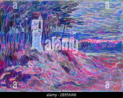 Ohain. Die St.-Annen-Kapelle, Anna Boch (Belgisch, 1848-1936), ca. 1911-1915, Öl auf Leinwand, 17-5/8 x 23-11/16 in., europäische Malerei und Skulptur 1800-1945, von Gibon neu erdacht, Entwurf eines warmfröhlichen Lichts von Helligkeit und Lichtstrahlen. Klassische Kunst mit moderner Note neu erfunden. Fotografie, inspiriert vom Futurismus, die dynamische Energie moderner Technologie, Bewegung, Geschwindigkeit und Kultur revolutionieren. Stockfoto