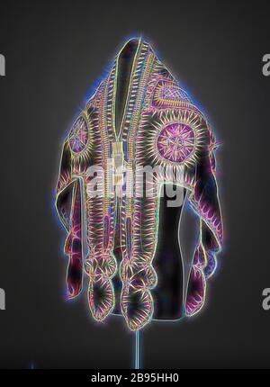 Zeremonielle Tunika, Amharische Menschen, frühe 1900er Jahre, Seidensamt, Metallornamente, 37-1/2 x 63-1/2 in., Textil- und Modekunst, von Gibon neu vorgestellt, Design von warmem, fröhlichem Leuchten von Helligkeit und Lichtstrahlen. Klassische Kunst mit moderner Note neu erfunden. Fotografie, inspiriert vom Futurismus, die dynamische Energie moderner Technologie, Bewegung, Geschwindigkeit und Kultur revolutionieren. Stockfoto