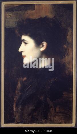 Porträt der jungen Frau (oder Germaine Dawis) Jean-Jacques Henner (1829-1905). "Portrait de jeune femme" (ou "Germaine Dawis"). Musée des Beaux-Arts de la Ville de Paris, Petit Palais. Stockfoto