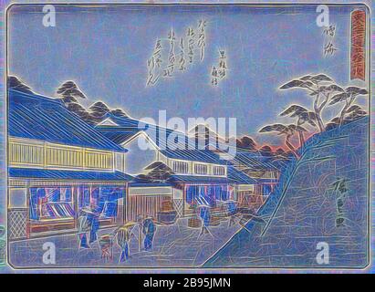 Station 41, Narumi, Utagawa Hiroshige 歌川広重 (japanisch, 177-1858), Farbholzschnittmuster, 6-3/16 x 8-3/16 Zoll. (Bild), Asian Art, von Gibon neu vorgestellt, Design von warmfröhlichem Leuchten von Helligkeit und Lichtstrahlen. Klassische Kunst mit moderner Note neu erfunden. Fotografie, inspiriert vom Futurismus, die dynamische Energie moderner Technologie, Bewegung, Geschwindigkeit und Kultur revolutionieren. Stockfoto