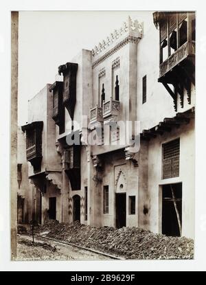 UNIVERSAL-AUSSTELLUNG VON 1889: DIE STRASSEN DER AUSSTELLUNG CAIRO Universelle de 1889 : la rue du Caire. Photographie d'Alfred Normand. Paris, musée Carnavalet. Stockfoto