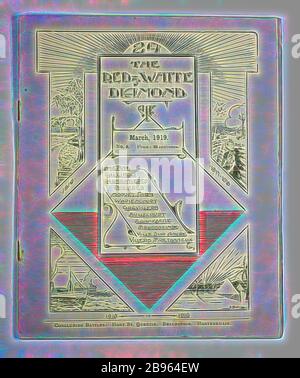 Zeitschrift - Red & White Diamond, 24. Bataillon, AIF, World war I, Sep 1918 - Mar 1919, Alternative Namen: Zeitung, Field Newspaper Acht Ausgaben plus Presseankündigung und vorläufige Veröffentlichung des Red and White Diamond, einer Zeitschrift des 24. Bataillons, AIF. Es wurde während und kurz nach dem Ersten Weltkrieg auf einer 'gimentalen Feldpresse' gedruckt und sollte 'eine Zeitung mit einem humorvollen Element sein, das entschieden prominent ist', Und "nicht jede Form eines offiziellen Kriegsbudget sein, neu von Gibon, Design von warmen fröhlich glühen der Helligkeit und Lichtstrahlen Ausstrahlung. Klassische Kunst neu erfunden mit einem m Stockfoto