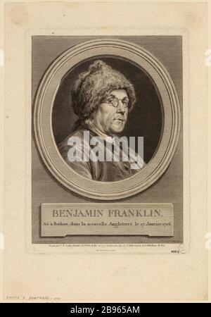 Benjamin Franklin. / geboren in Boston, Neuengland 17. Januar 1706 (wie registriert) Stockfoto