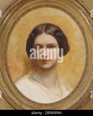 A. SCHEFFER - PORTRÄT DE CORNELIA MARJOLIN ARY SCHEFFER (1795-1858). "Portrait de Cornelia Marjolin Scheffer". Paris, musée de la vie Romantique. Stockfoto