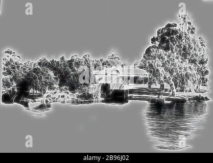 Negativ - Daylesford, Victoria, ca. 1930, Jubilee Lake at Daylesford., von Gibon neu vorgestellt, Design von warmem, fröhlichem Leuchten von Helligkeit und Lichtstrahlen. Klassische Kunst mit moderner Note neu erfunden. Fotografie, inspiriert vom Futurismus, die dynamische Energie moderner Technologie, Bewegung, Geschwindigkeit und Kultur revolutionieren. Stockfoto