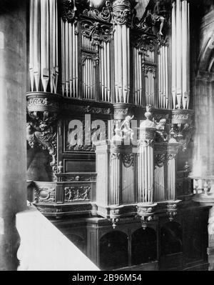 ORGEL SAINT-ETIENNE-DU-MONT-ORGUE, Saint-Etienne-du-Mont. Paris (Vème-Bezirk). Photographie d'Eugène Atget (1857-1927). Paris, musée Carnavalet. Stockfoto