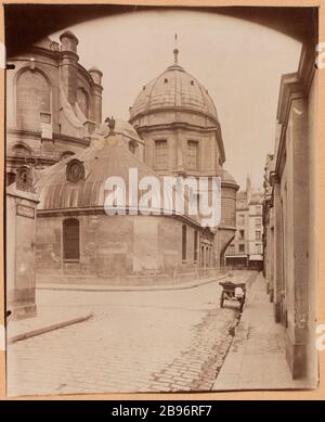 Eglise Saint-Sulpice, Garancière-Straße, 6. Bezirk, Paris Atget, Eugène (Jean Eugène Auguste-Atget, dit). "Eglise Saint-Sulpice, rue Garancière, 6ème-Bezirk, Paris". Papieralbuminé. Paris, musée Carnavalet. Stockfoto