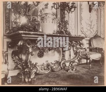 Hotel DArgenson, 7. Bezirk, Paris. Atget, Eugène (Jean Eugène Auguste-Atget, dit). "Hôtel dArgenson, 7ème-Bezirk, Paris". Papieralbuminé. Paris, musée Carnavalet. Stockfoto