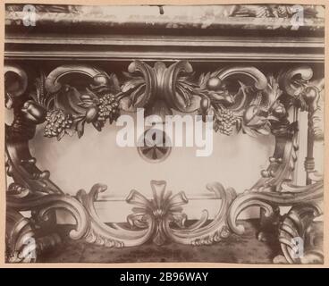 Hotel DArgenson, 7. Bezirk, Paris. Atget, Eugène (Jean Eugène Auguste-Atget, dit). "Hôtel dArgenson, 7ème-Bezirk, Paris". Papieralbuminé. Paris, musée Carnavalet. Stockfoto