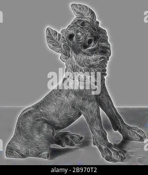 Statuette eines Hundes, unbekannt, Römisches Reich, 1. - 2. Jahrhundert, Bronze, 10,5 × 11,1 cm (4 1/8 × 4 3/8 in.), von Gibon neu vorgestellt, Design von warmfröhlichem Leuchten von Helligkeit und Lichtstrahlen. Klassische Kunst mit moderner Note neu erfunden. Fotografie, inspiriert vom Futurismus, die dynamische Energie moderner Technologie, Bewegung, Geschwindigkeit und Kultur revolutionieren. Stockfoto