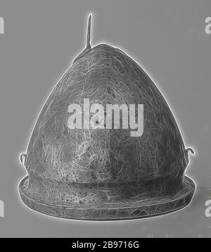 Helm, unbekannt, Etrurien, Italien, 5. Jahrhundert v. Chr., Bronze, 21,5 x 23,8 cm (8 7/16 x 9 3/8 in.), von Gibon neu vorgestellt, Design von warmem, fröhlichem Leuchten von Helligkeit und Lichtstrahlen. Klassische Kunst mit moderner Note neu erfunden. Fotografie, inspiriert vom Futurismus, die dynamische Energie moderner Technologie, Bewegung, Geschwindigkeit und Kultur revolutionieren. Stockfoto