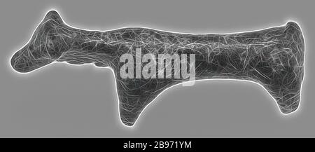 Statuette eines Hundes (mit längenem Körper), unbekannt, Etrurien, 4.-3. Jahrhundert v. Chr., Bronze, 6,8 cm (2 11/16 in.), von Gibon neu vorgestellt, Design von warmfröhlichem Leuchten von Helligkeit und Lichtstrahlen. Klassische Kunst mit moderner Note neu erfunden. Fotografie, inspiriert vom Futurismus, die dynamische Energie moderner Technologie, Bewegung, Geschwindigkeit und Kultur revolutionieren. Stockfoto